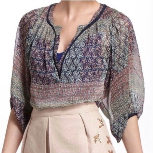 Maeve Anthropologie sheer blouse - Picture 1 of 7